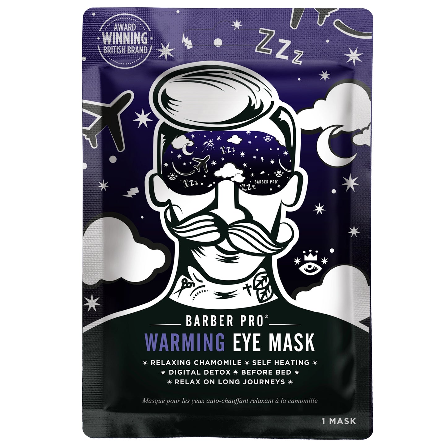 BARBER PRO Warming Eye Mask with Chamomile Scent - Box of 5 Front