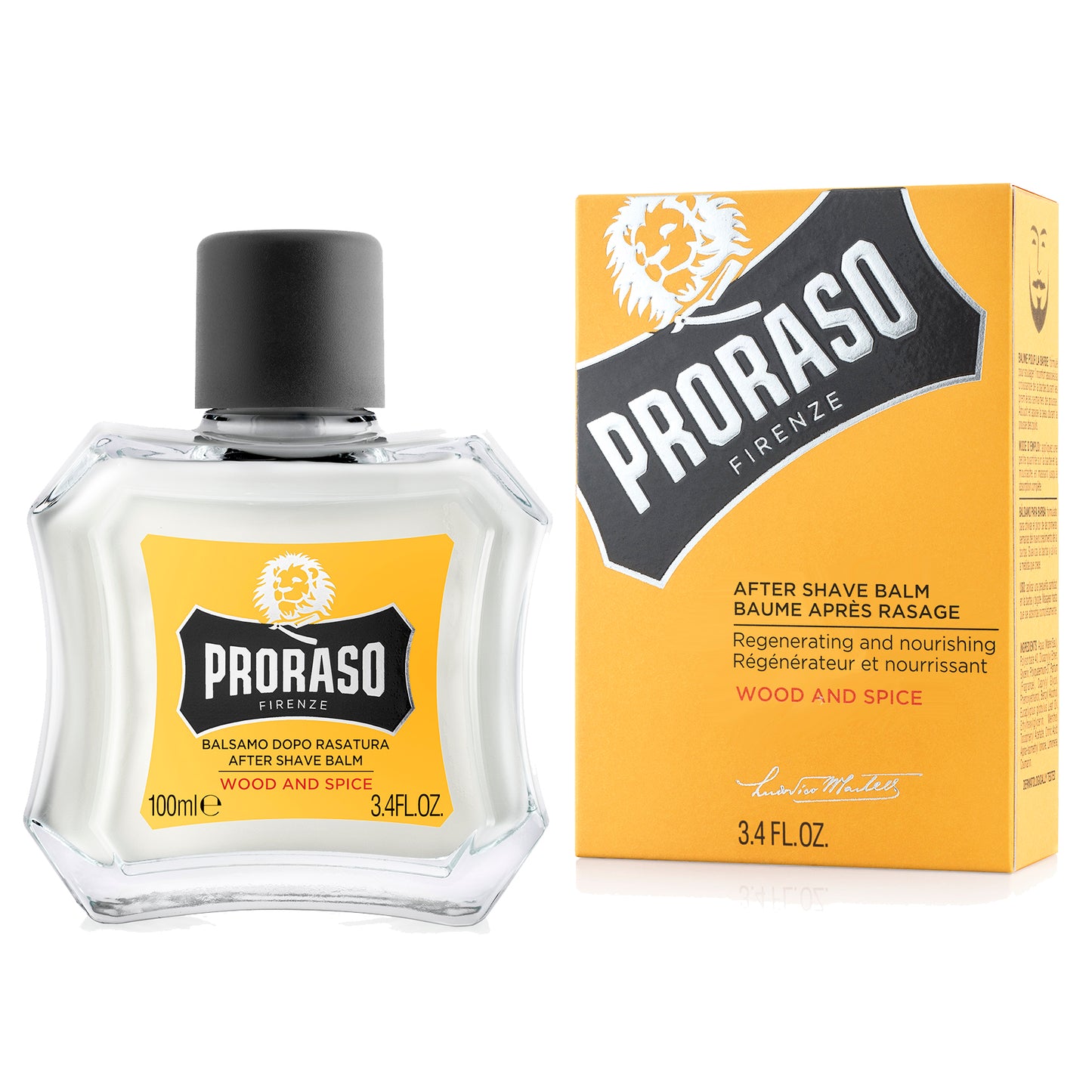 Proraso After Shave Balm Wood & Spice Bottle - 100ml Luxurious Men's Grooming