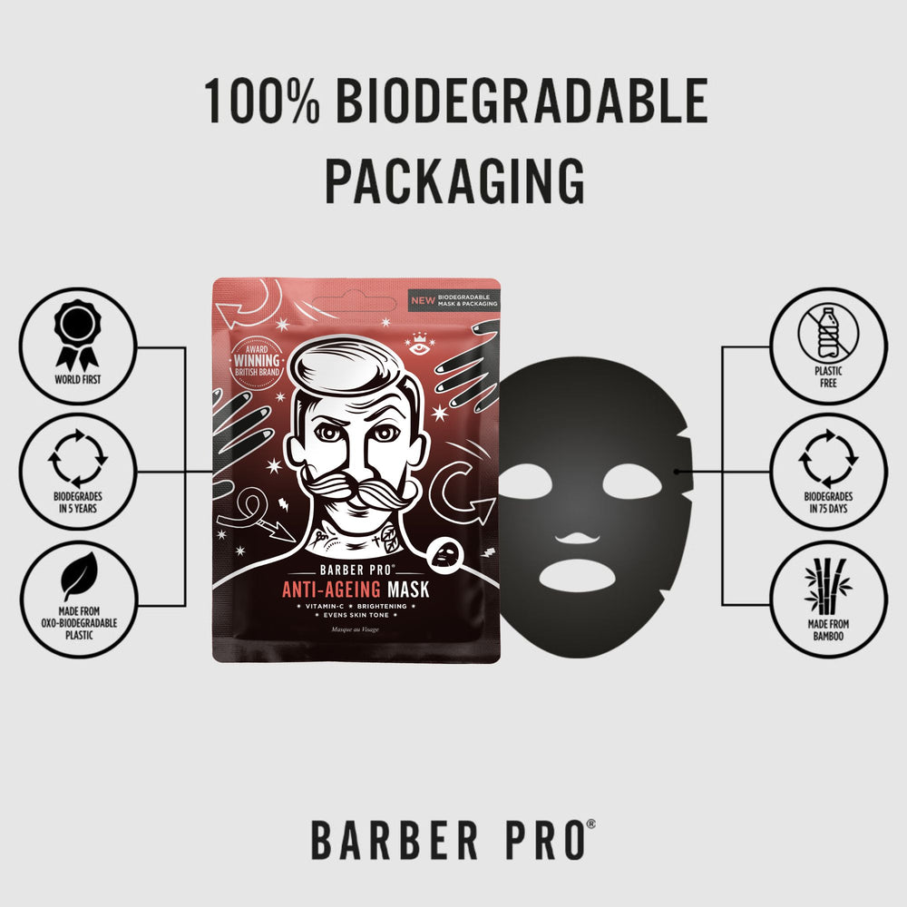 
                  
                    BARBER PRO Anti-Ageing Face Sheet Mask - 100% Biodegradable Information
                  
                