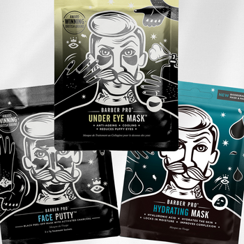 Barber Pro Skin Revival Kit with under eye, face putty and hydrating masks